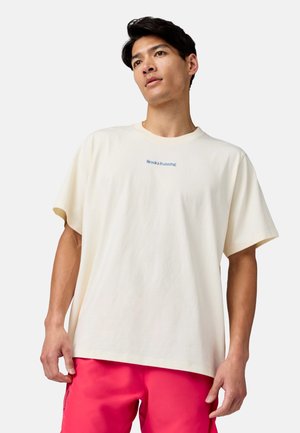 Brooks MOVEMENT HEAVYWEIGHT TEE - Print T-shirt - ivory