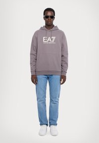 EA7 Emporio Armani FELPA - Felpa con cappuccio - volcanic glass