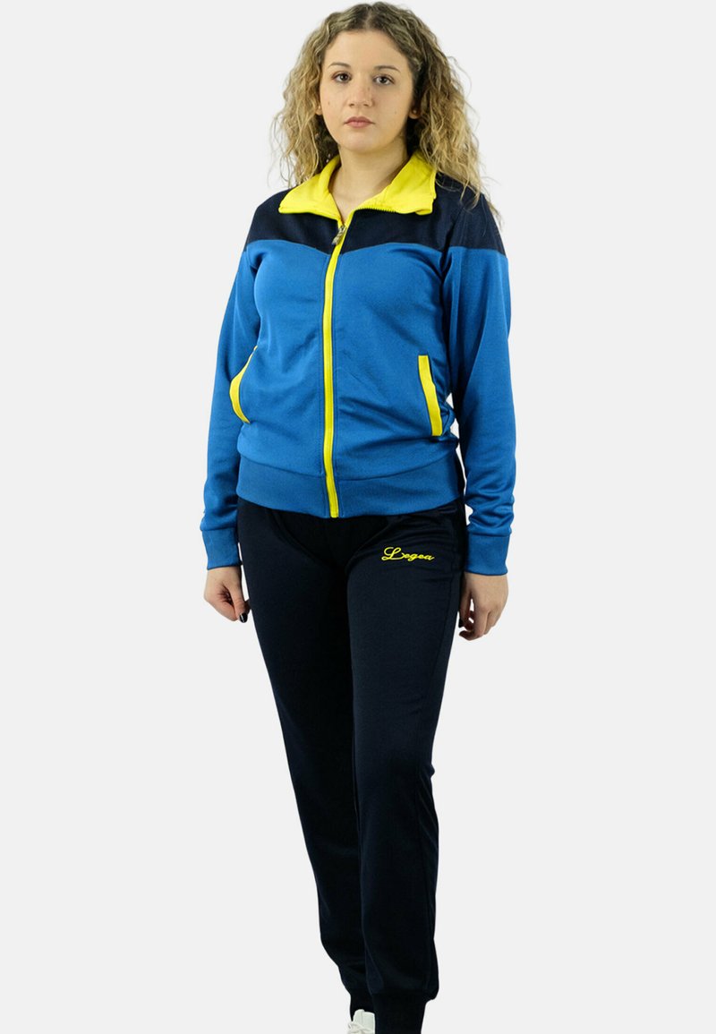 Tuta LEGEA Japan Per Bambini – Completo Training Running, Azzurro/blu, Chiusura Con Cerniera, Lunga, Taglia XS