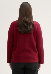 TOM TAILOR MIT KNOPFDETAILS - Maglione - deep red melange