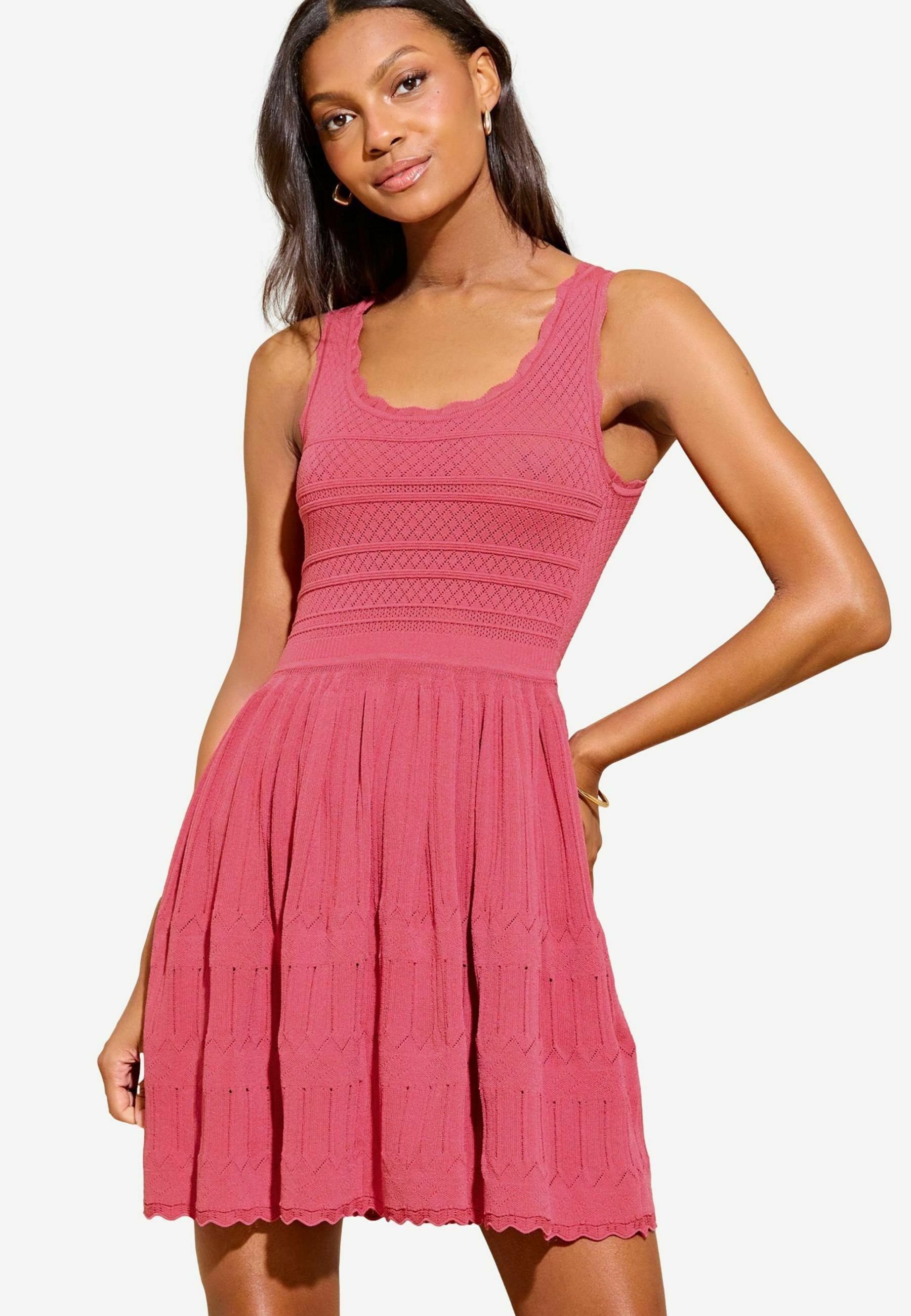 Lipsy STITCH DETAIL FIT AND FLARE - Jumper dress - pink - Zalando