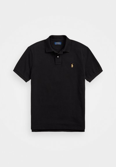Polo Ralph Lauren CUSTOM SLIM PLAID-TRIM MESH POLO SHIRT - Polo majica - black