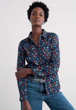 LARISSA - Blúzka so zapínaním na gombíky - multi dye strokes dark lugger