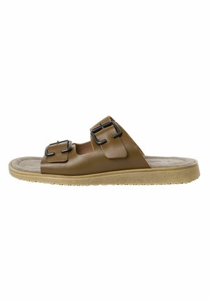 Sandalias planas - brown leather