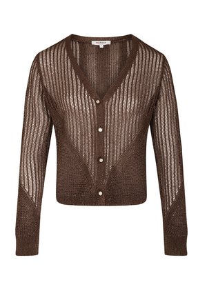Morgan, MORGAN MORGAN OPENWORK LONG-SLEEVED CARDIGAN - Vest - marron foncé