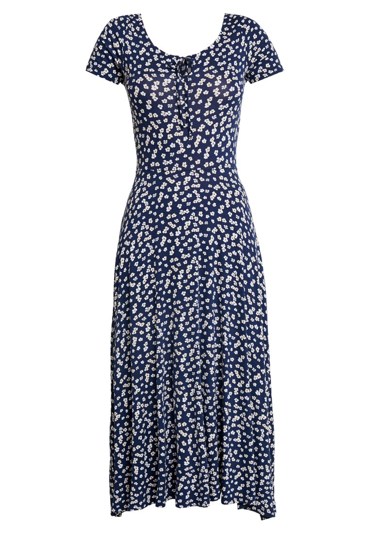 Dorothy Perkins FLORAL MIDI Jerseykjole navywhite Dorothy Perkins BUTTON THROUGH MIDI DRESS - Jerseykjole - navy