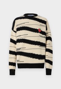 STRIPED RASPBERRY SWEATER UNISEX - Stickad tröja - white/black