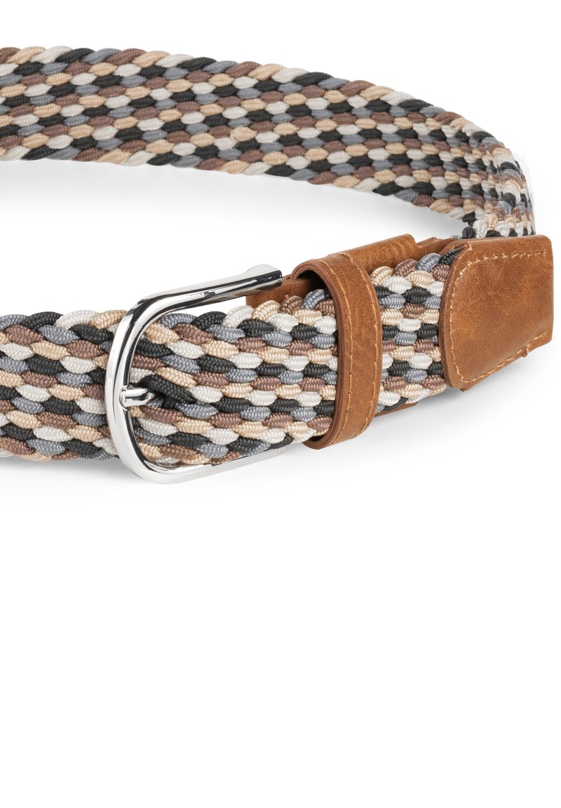 Cintura Unisex Indicode Anders In Ecopelle Intrecciata, Larga 4 Cm, Fibbia Metallica, Nero, Taglia 95 (fino A 115 Cm)