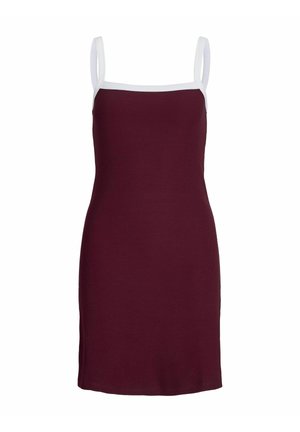 JXFIFI RIB MINI DRESS - Freizeitkleid - cabernet