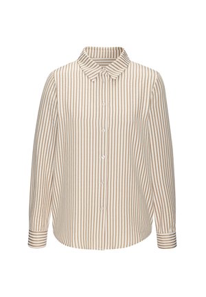 Hemdbluse - creme-sand gestreift