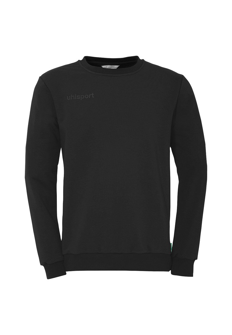Sort langærmet sweatshirt lavet af bomuld. Har en rund halsudskæring og ribbede manchetter. Har et diskret "uhlsport" logo på forsiden.