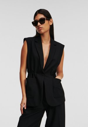 KARL LAGERFELD TAILORED WITH DRAWCORD WAIST - Chaleco - black