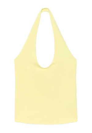 Stradivarius, BASIC HALTER TOP - Débardeur - light yellow