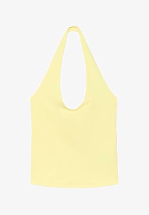 Stradivarius, BASIC HALTER TOP - Débardeur - light yellow