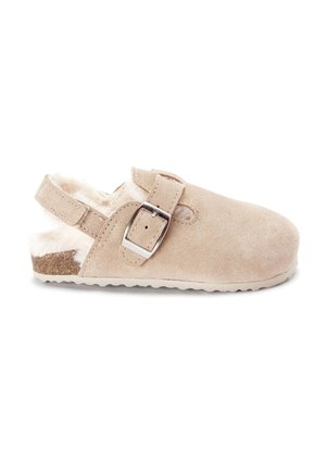 LEATHER CORKBED MULE SLIPPERS - Pantofle - beige natural