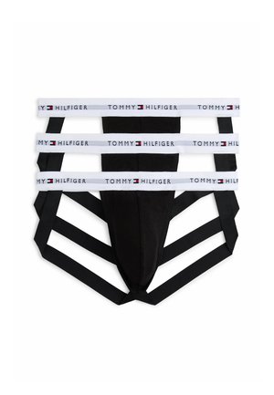 3-PACK SIGNATURE LOGO WAISTBAND JOCKSTRAPS - Braguitas - white white white