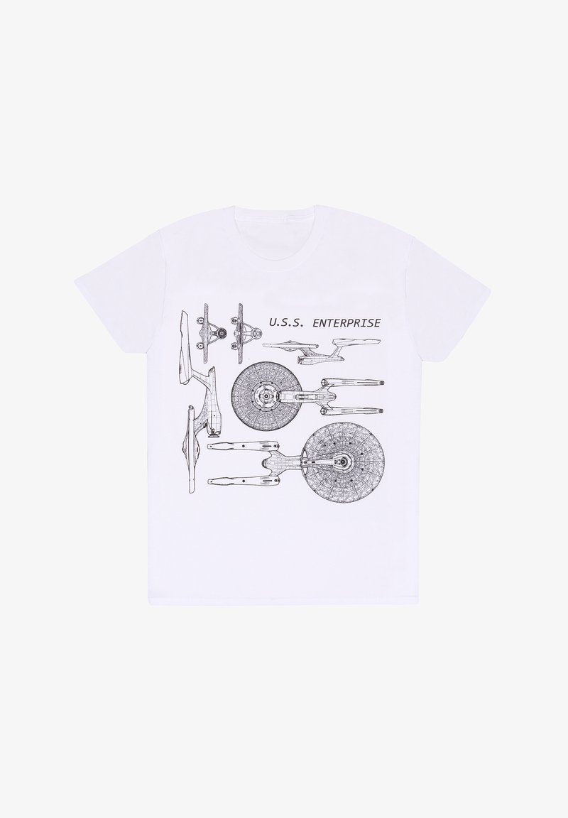 Henry Tiger STAR TREK ENTERPRISE SPECS - Triko s potiskem - white