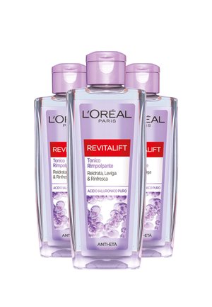 TONICO RIMPOLPANTE REVITALIFT FILLER, AZIONE DETERGENTE ANTI-ETÀ CON ACIDO IALURONICO PURO, 200 ML - 3 PACK - Anti-Aging - trasparente
