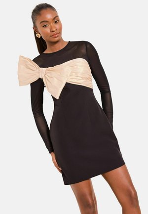 CONTRAST SHOULDER BOW DETAIL MINI - Koktailové šaty/večierkové šaty - black