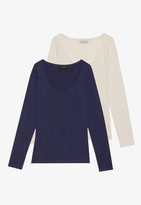 2 PACK - Pitkähihainen paita - egret + dark blue