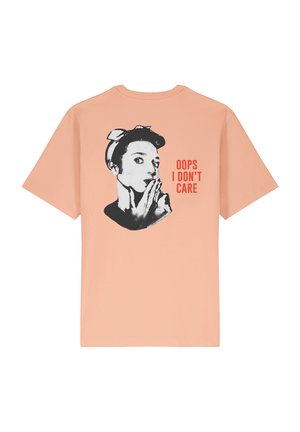 OOPS I DON'T CARE BACK HEAVYWEIGHT - Print T-shirt - light pink