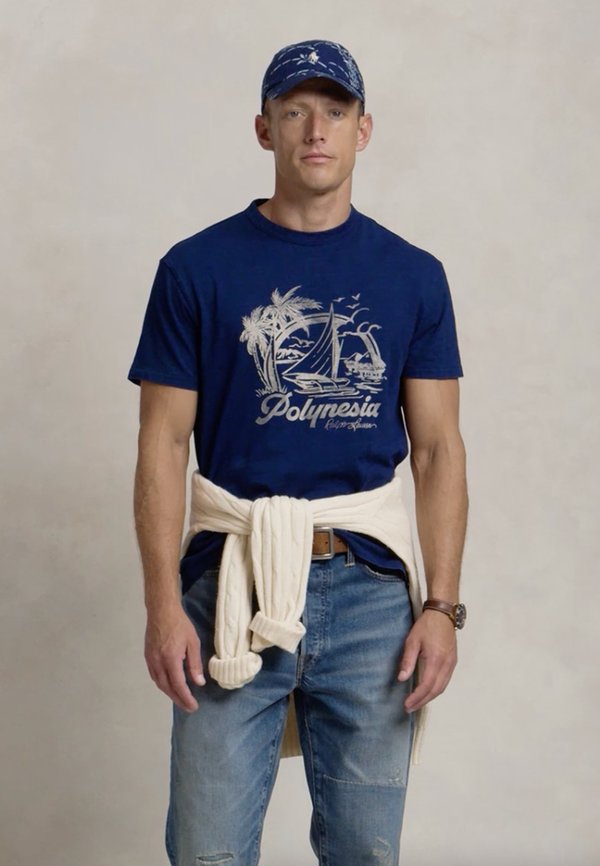 CLASSIC FIT JERSEY GRAPHIC T-SHIRT - Print T-shirt - dark indigo3