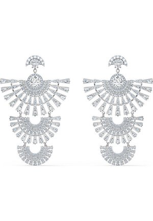 SWAROVSKI SPARKLING DANCE DIAL UP PIERCED EARRINGS, WHITE, RHODIUM PLATED - Ohrringe - silber