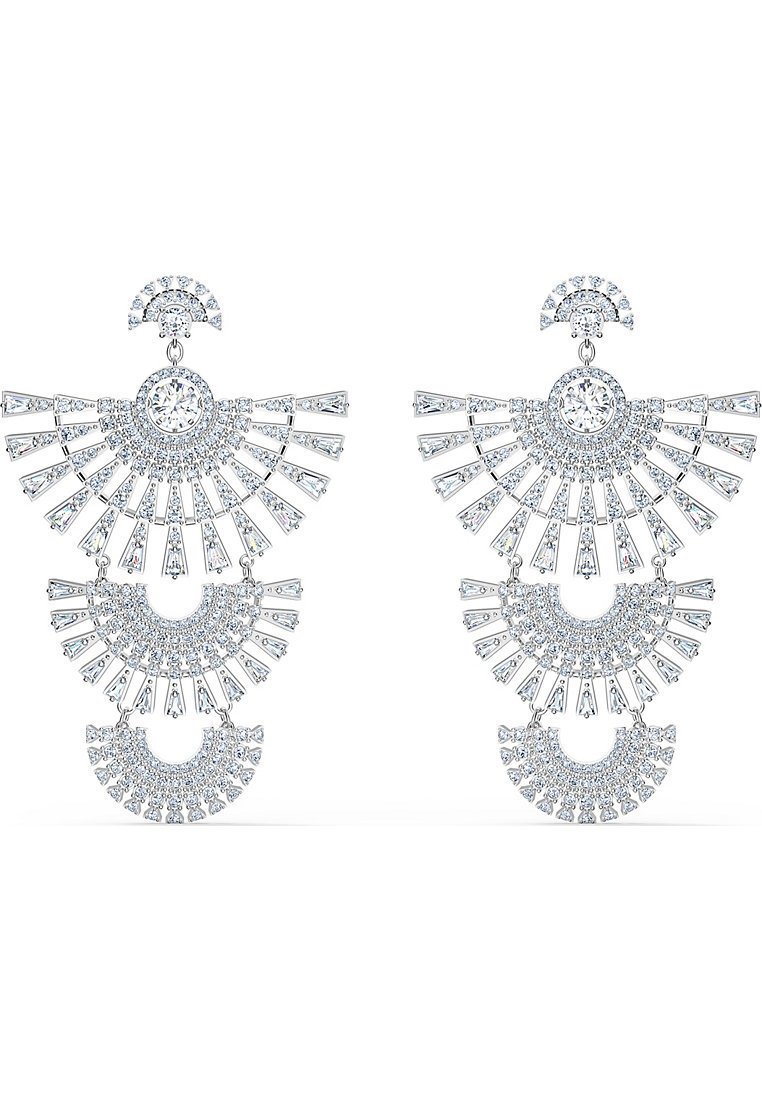 Swarovski SWAROVSKI SPARKLING DANCE DIAL UP PIERCED EARRINGS, WHITE, RHODIUM PLATED - Boucles d'oreilles - silber