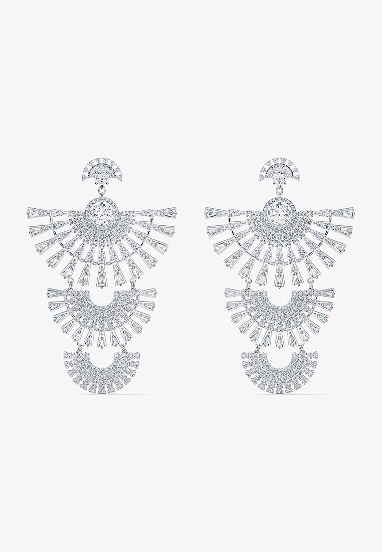 Swarovski SWAROVSKI SPARKLING DANCE DIAL UP PIERCED EARRINGS, WHITE, RHODIUM PLATED - Boucles d'oreilles - silber
