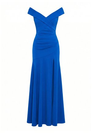 Goddiva, SCUBA CREPE OFF SHOULDER FRONT SPLIT MAXI DRESS - Robe de cocktail - royalblue