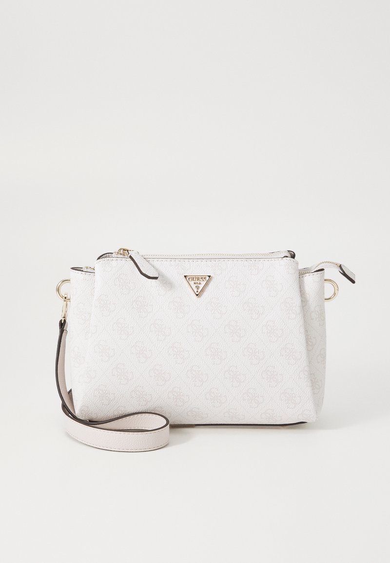 Guess NOELLE TRI COMP CROSSBODY - Mala a tiracolo - white logo/branco ...