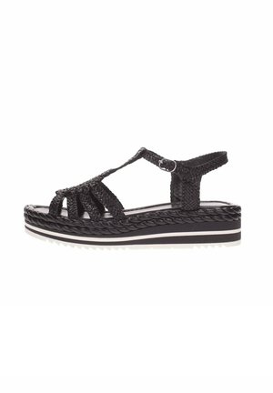 Sandali con zeppa - nero