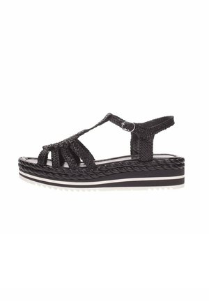 Sandalen met sleehak - nero