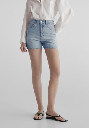 Denim shorts - blue-grey