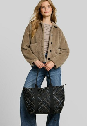 TOM TAILOR DENIM, TOM TAILOR DENIM BAGS TTAMINTA XL SHOPPER MIT KAROMUSTER - Shopper - schwarz   black