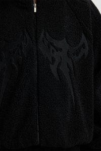 FAVELA EMBROIDERY JACKET - Φλις μπουφάν - black