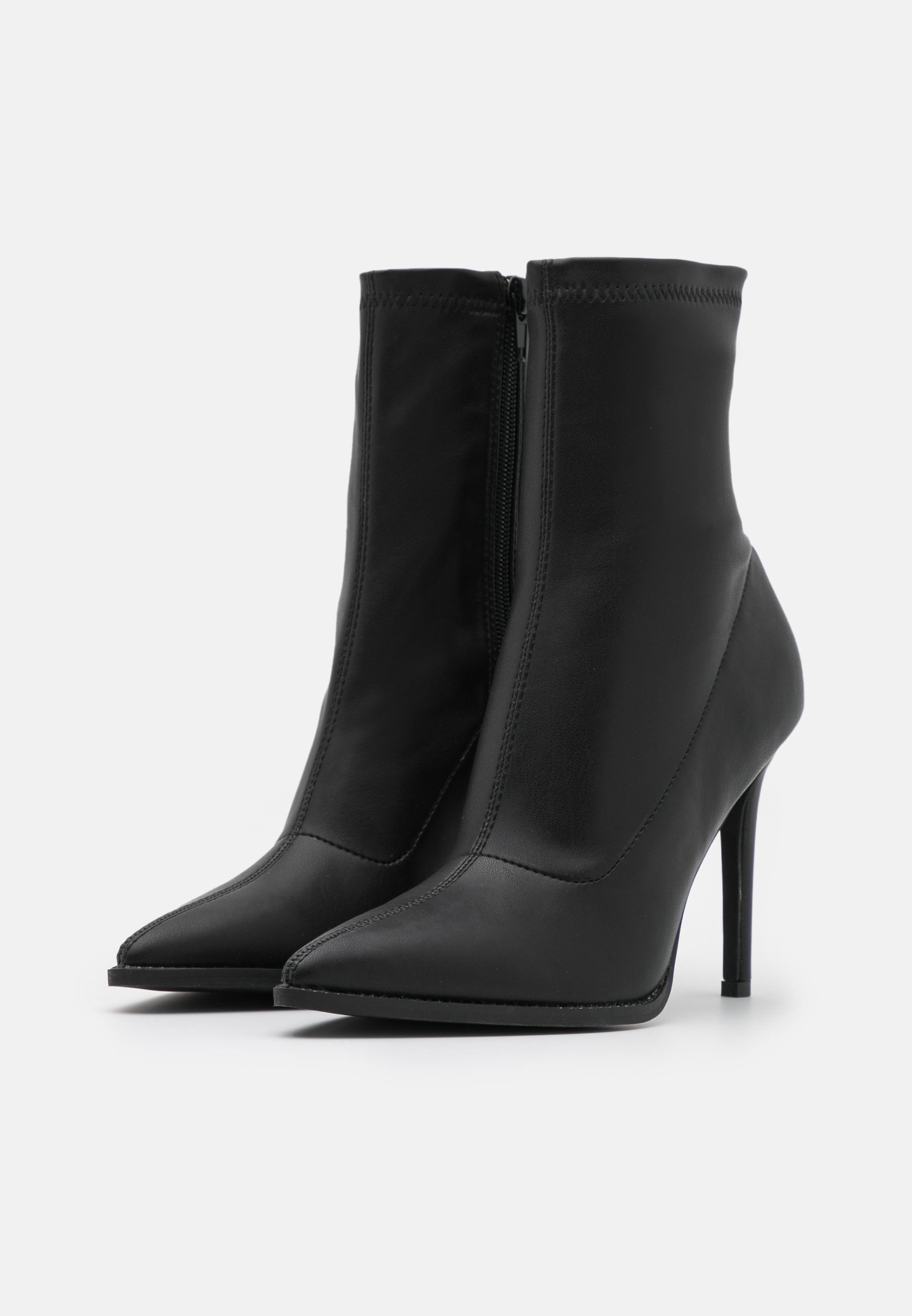 black stiletto sock boot
