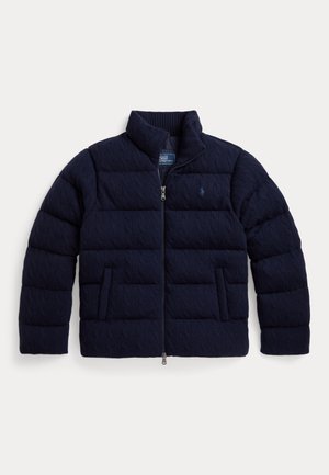 Polo Ralph Lauren, CABLE-KNIT WOOL-CASHMERE SWEATER JACKET - Gilet - hunter navy