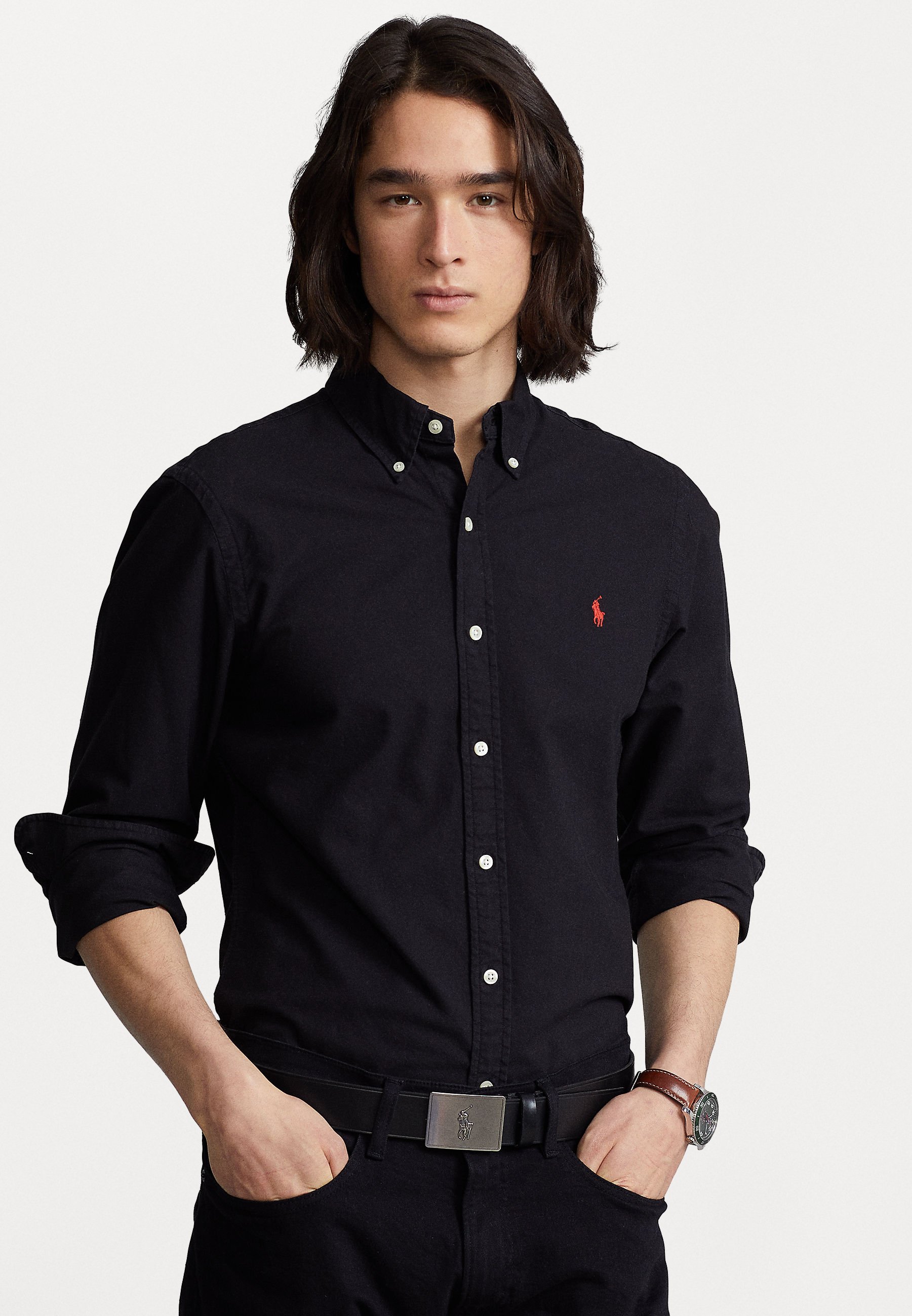Polo Ralph Lauren SLIM FIT OXFORD SHIRT - Shirt - black - Zalando.ie
