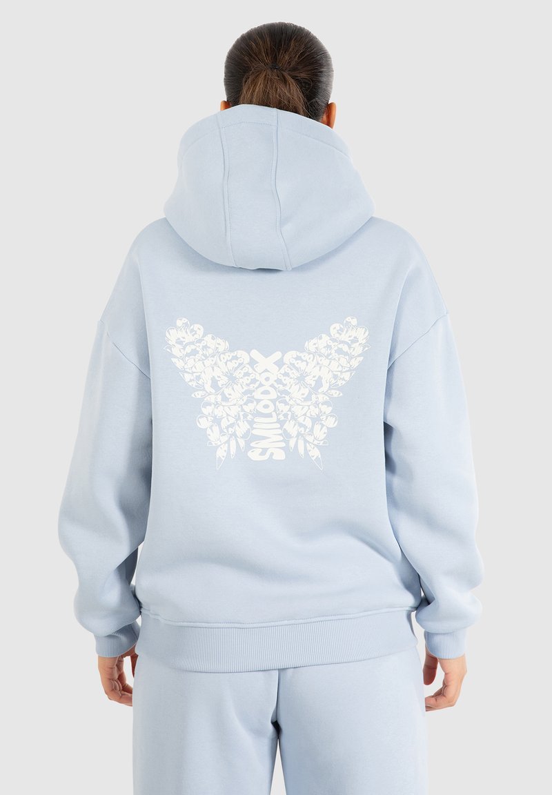 Smilodox NALA BACK PRINT HOODIE - Felpa con cappuccio - hellblau