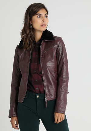 MORELIA - Lederjacke - plum