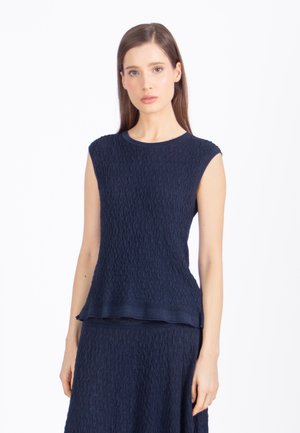 SLEEVELESS STRUCTURE PATTERN - Džemper - marine