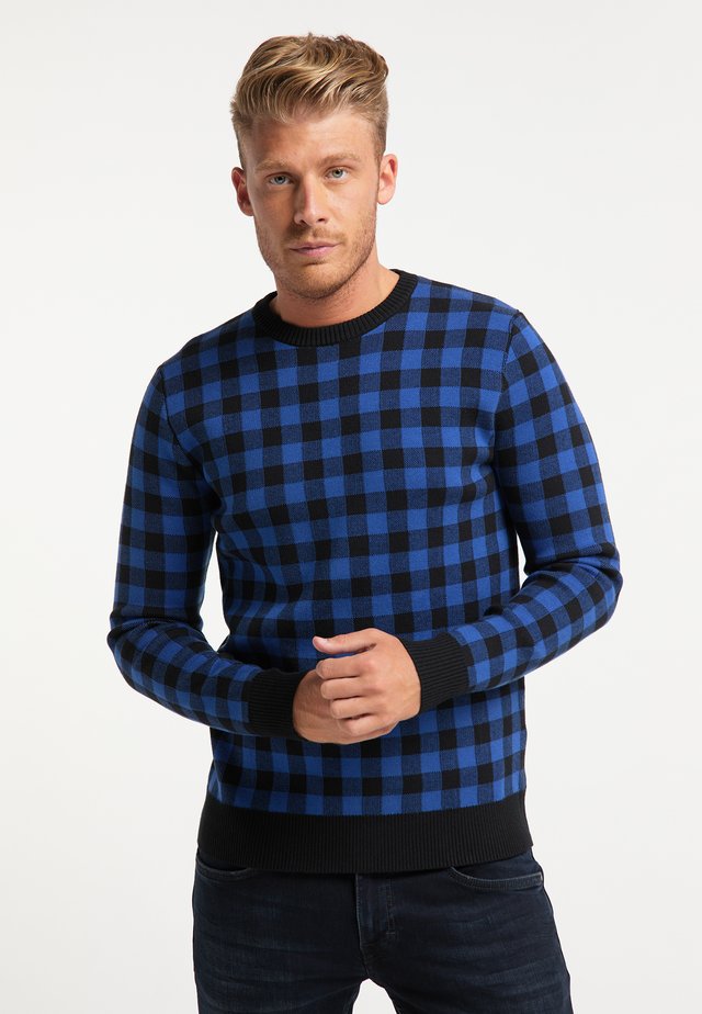 Strikpullover /Striktrøjer - blau schwarz