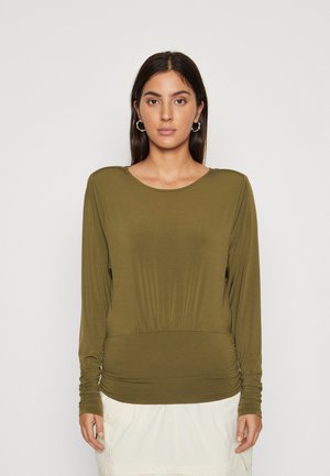 Gina Tricot DRAPED BACK - Μπλούζα με μακριά μανίκια - green