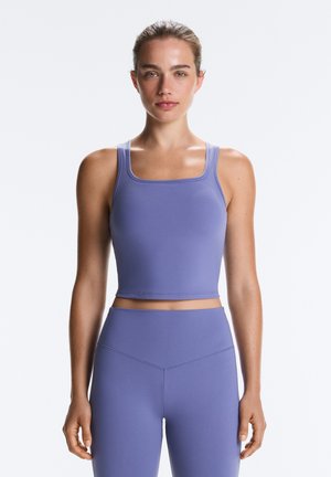 OYSHO, EVERMOVE SQUARE-NECK TANK TOP - Haut - blueberry