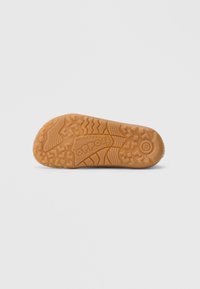 Pruun kummist tallaga king, millel on tekstureeritud haardemuster, sile ümar nina ja sissepressitud sõna "Froddo".