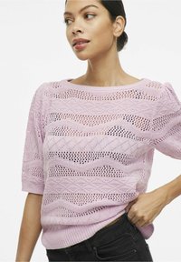 VILA VIDAZY NEW BOATNECK - Paprasti marškinėliai - winsome orchid