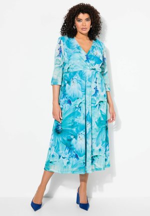 Ulla Popken SPRINGTIME FLORAL LAYERED - Jurk - royal blue