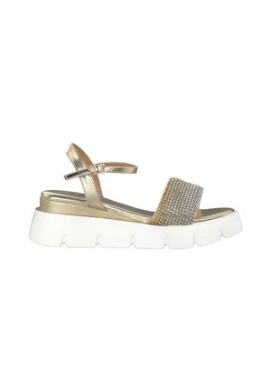 ON PUNTERA REDONDEADA Y CIERRE CON HEBILLA - Platform sandals - dorado