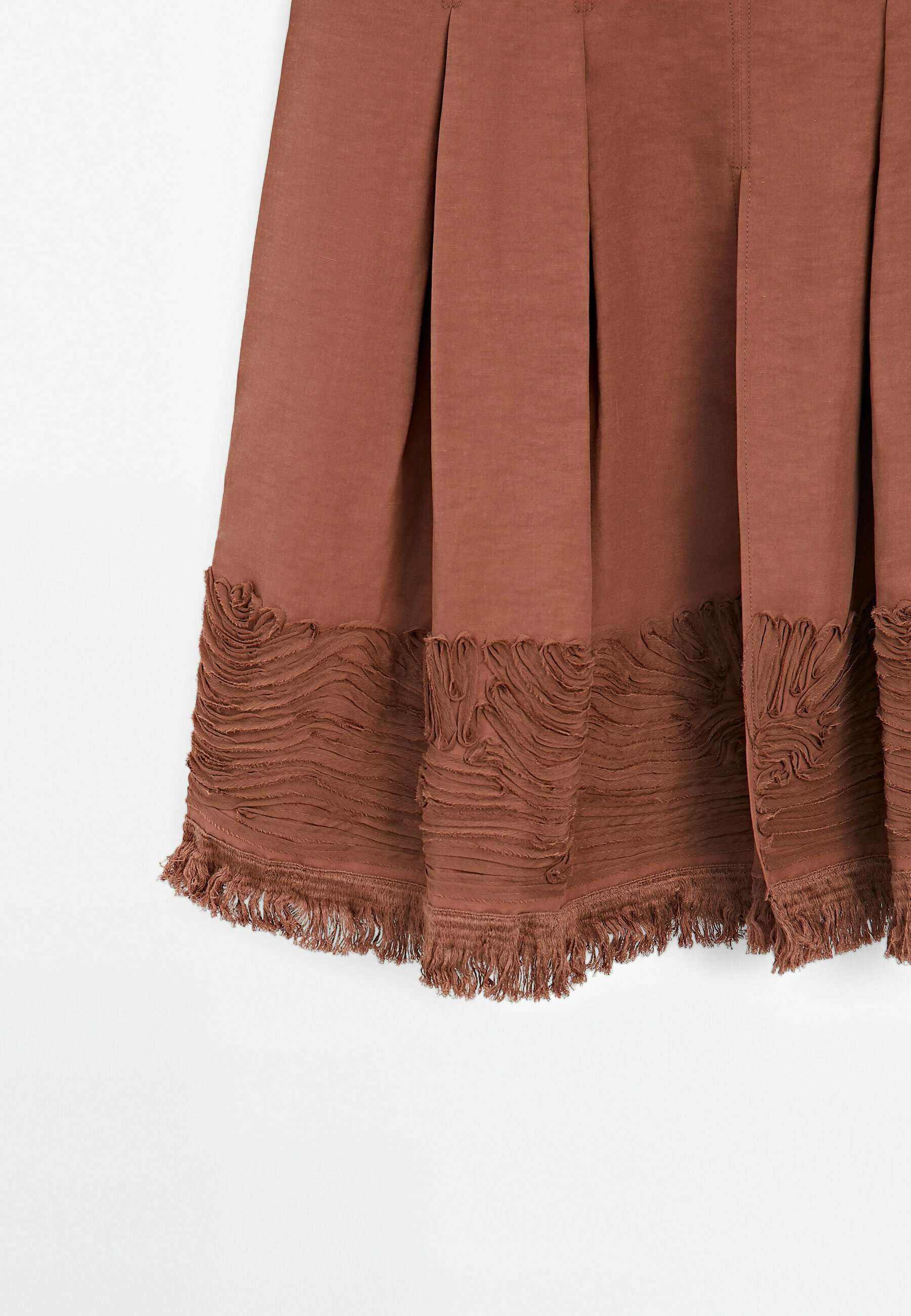 Massimo Dutti FLOWING MIDI WITH EMBROIDERED DETAIL - A-line